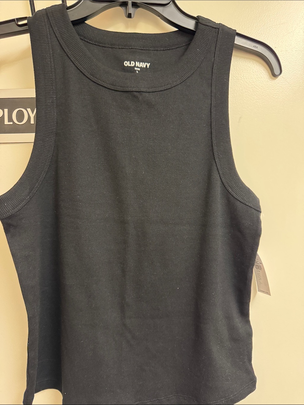 Old Navy Black Ribbed Crewneck Tank